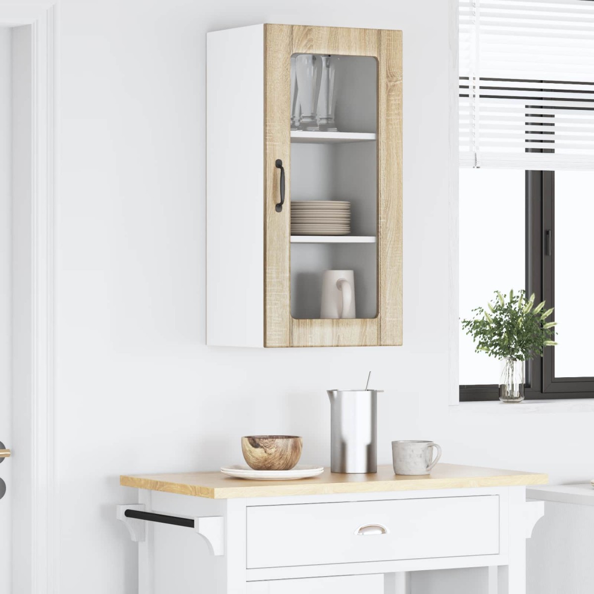 vidaXL Ραφιέρα τοίχου PORTO Δρύς Sonoma 40 x 31 x 80 εκ.