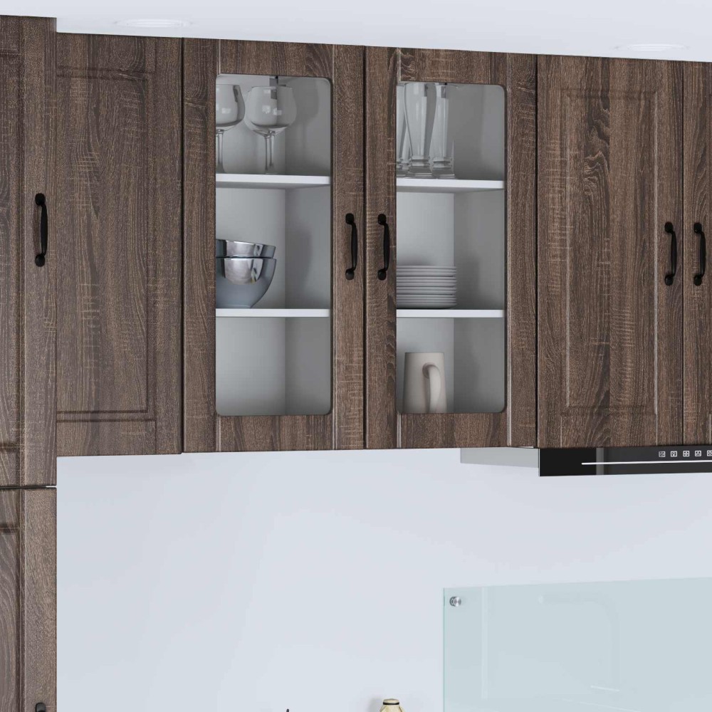 vidaXL Ραφιέρα τοίχου PORTO Καφέ δρυς 40 x 31 x 80 εκ.