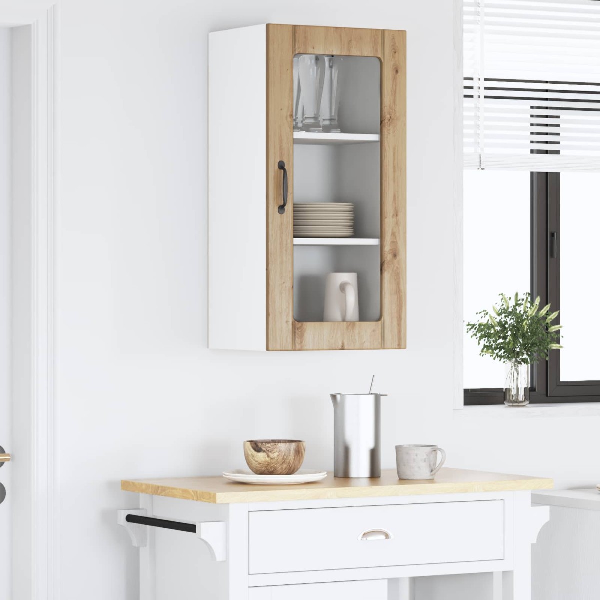 vidaXL Ραφιέρα τοίχου PORTO Artisan Oak 40 x 31 x 80 εκ.