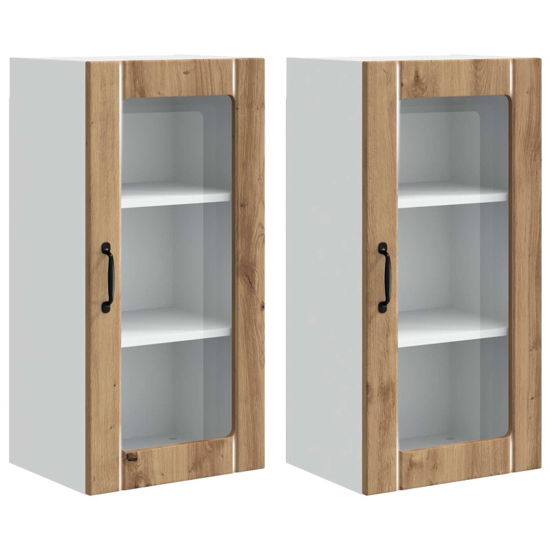 vidaXL Ραφιέρα τοίχου PORTO 2 τμχ. Artisan Oak Επεξεργασμένο Ξύλο
