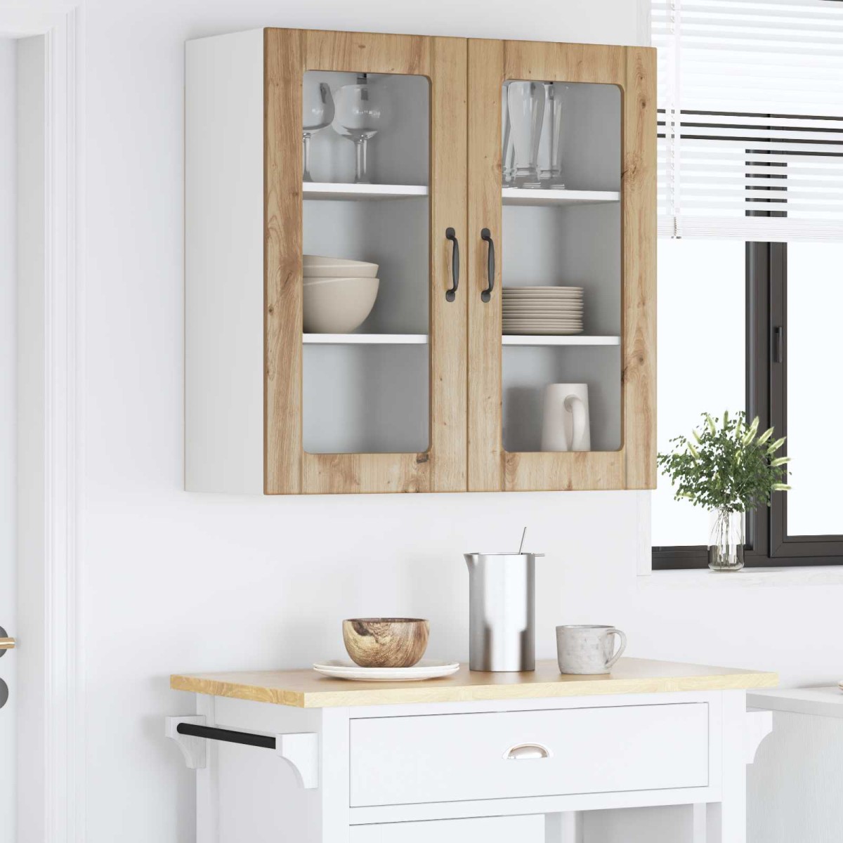 vidaXL Ραφιέρα τοίχου PORTO 2 τμχ. Artisan Oak Επεξεργασμένο Ξύλο