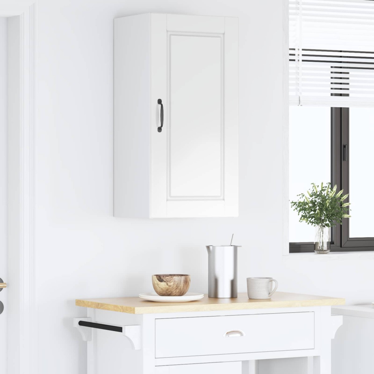 vidaXL Ντουλάπα Τοίχου PORTO Υψηλής γυαλάδας λευκό 40 x 31 x 80 εκ.