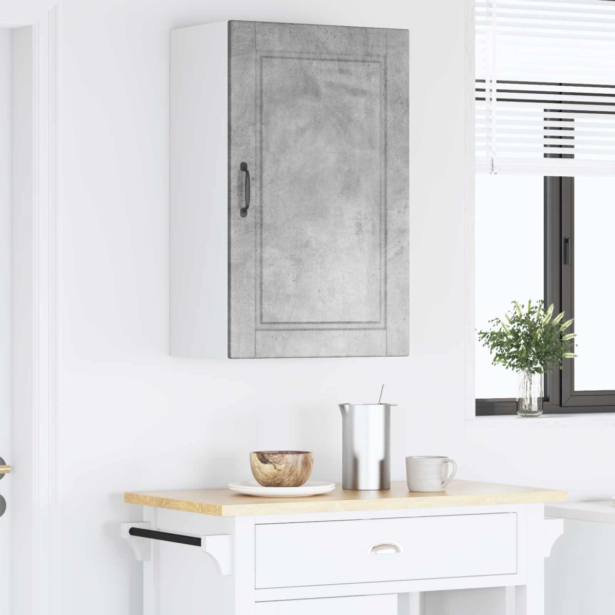vidaXL Ντουλάπα Τοίχου PORTO Σκυρόδεμα Γκρι 50 x 31 x 80 εκ.