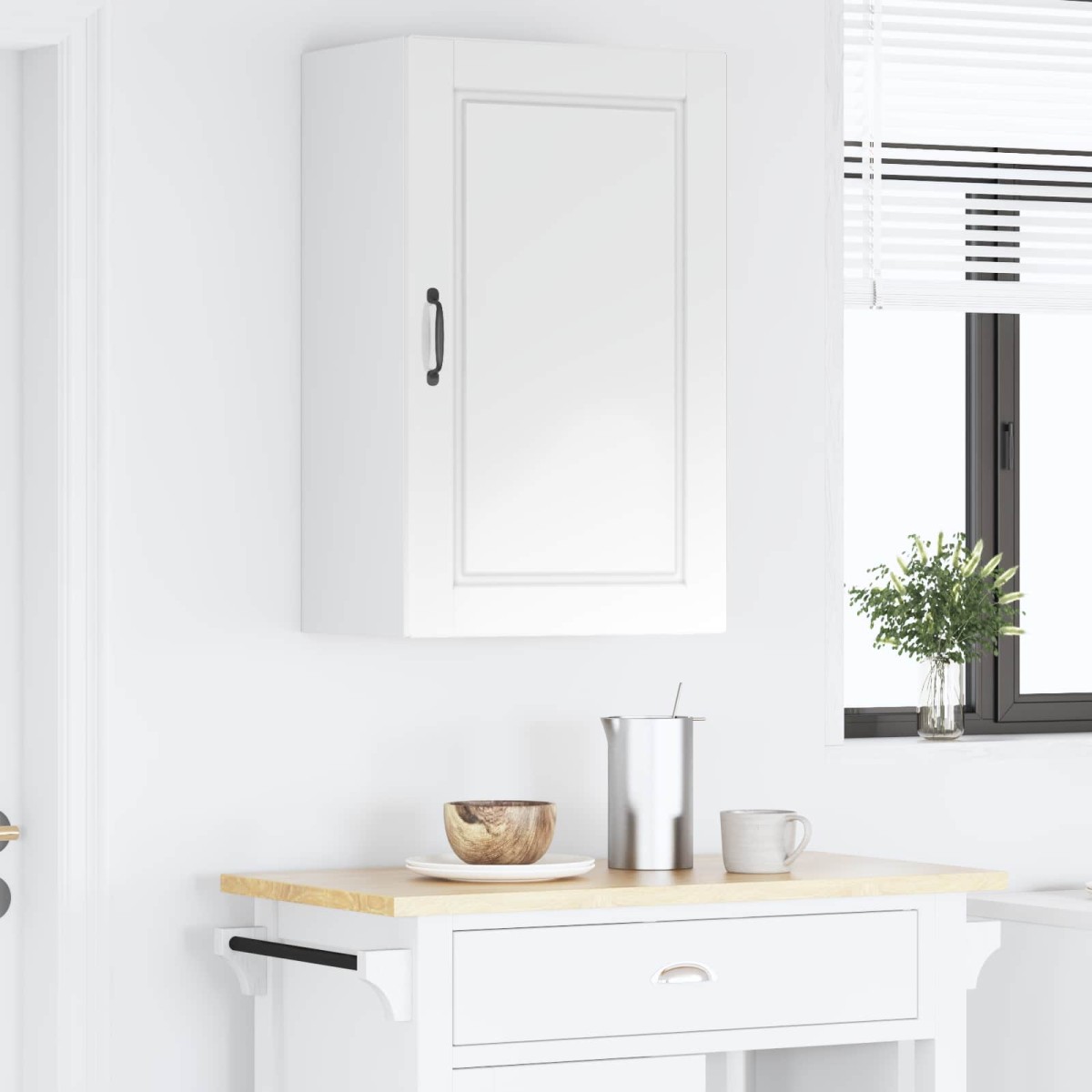 vidaXL Ντουλάπα Τοίχου PORTO Υψηλής γυαλάδας λευκό 50 x 31 x 80 εκ.