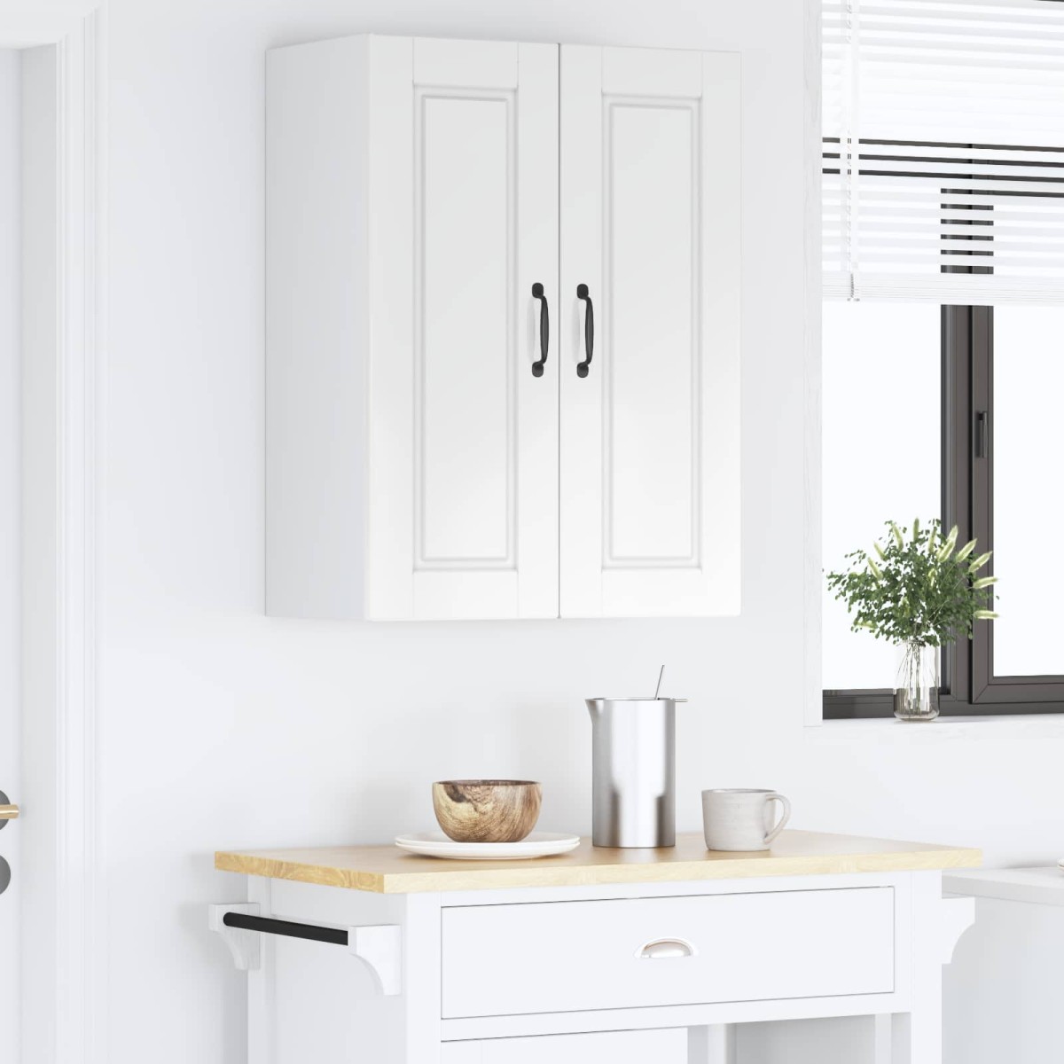 vidaXL Ντουλάπα Τοίχου PORTO Υψηλής γυαλάδας λευκό 60 x 31 x 80 εκ.
