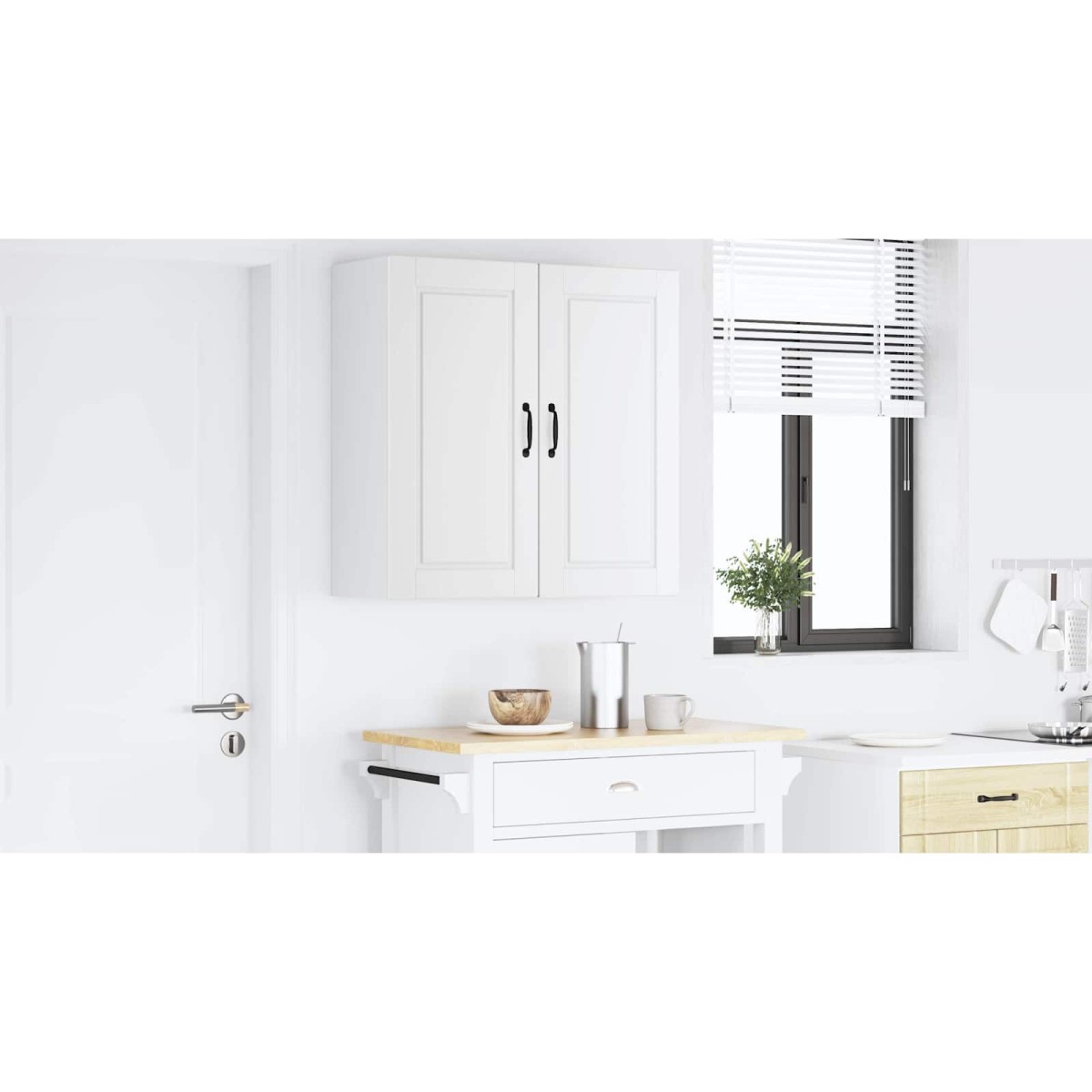 vidaXL Ντουλάπα Τοίχου PORTO Λευκό 80 x 31 x 80 εκ. Επεξεργασμένο Ξύλο