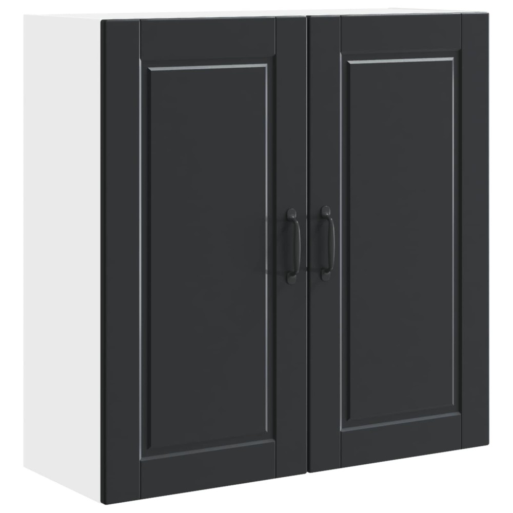 vidaXL Ντουλάπα Τοίχου PORTO Μαύρο 80 x 31 x 80 εκ. Επεξεργασμένο Ξύλο