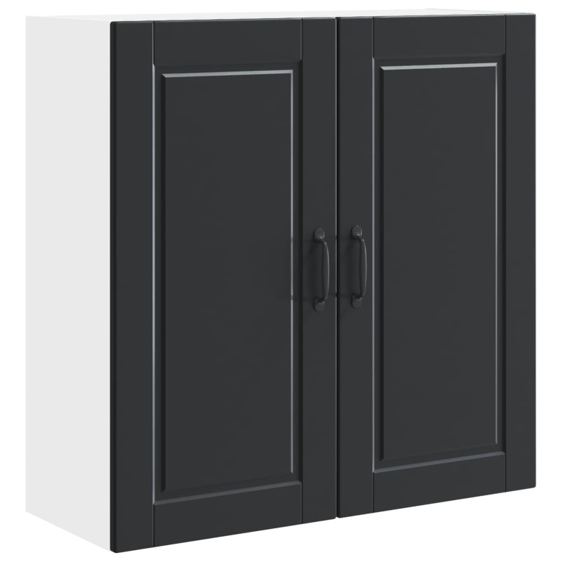 vidaXL Ντουλάπα Τοίχου PORTO Μαύρο 80 x 31 x 80 εκ. Επεξεργασμένο Ξύλο