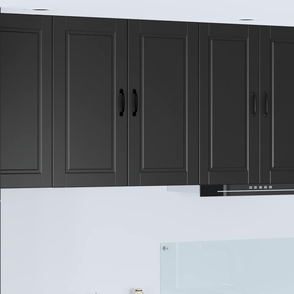 vidaXL Ντουλάπα Τοίχου PORTO Μαύρο 80 x 31 x 80 εκ. Επεξεργασμένο Ξύλο