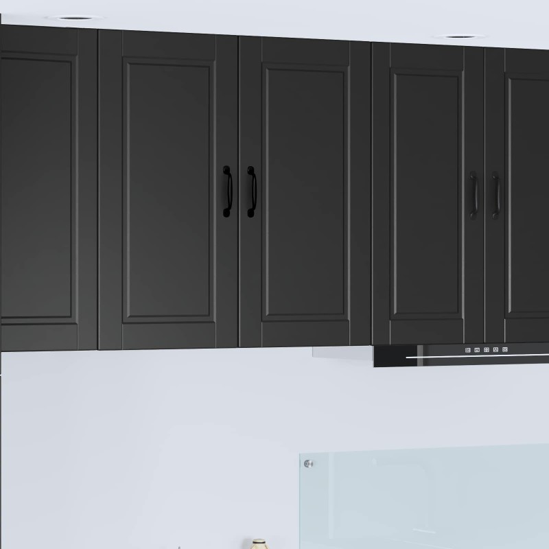 vidaXL Ντουλάπα Τοίχου PORTO Μαύρο 80 x 31 x 80 εκ. Επεξεργασμένο Ξύλο