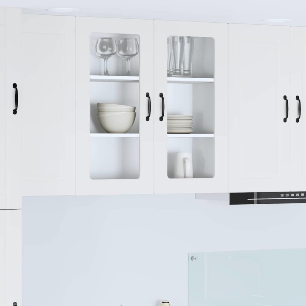 vidaXL Ραφιέρα τοίχου PORTO Λευκό 80 x 31 x 80 εκ. Επεξεργασμένο Ξύλο
