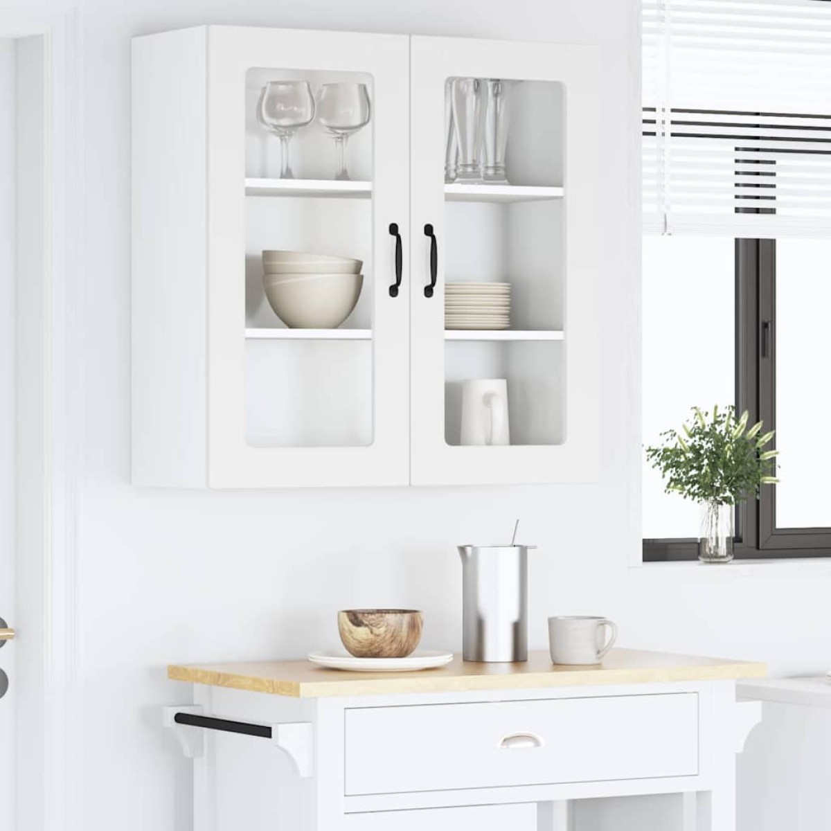 vidaXL Ραφιέρα τοίχου PORTO Λευκό 80 x 31 x 80 εκ. Επεξεργασμένο Ξύλο