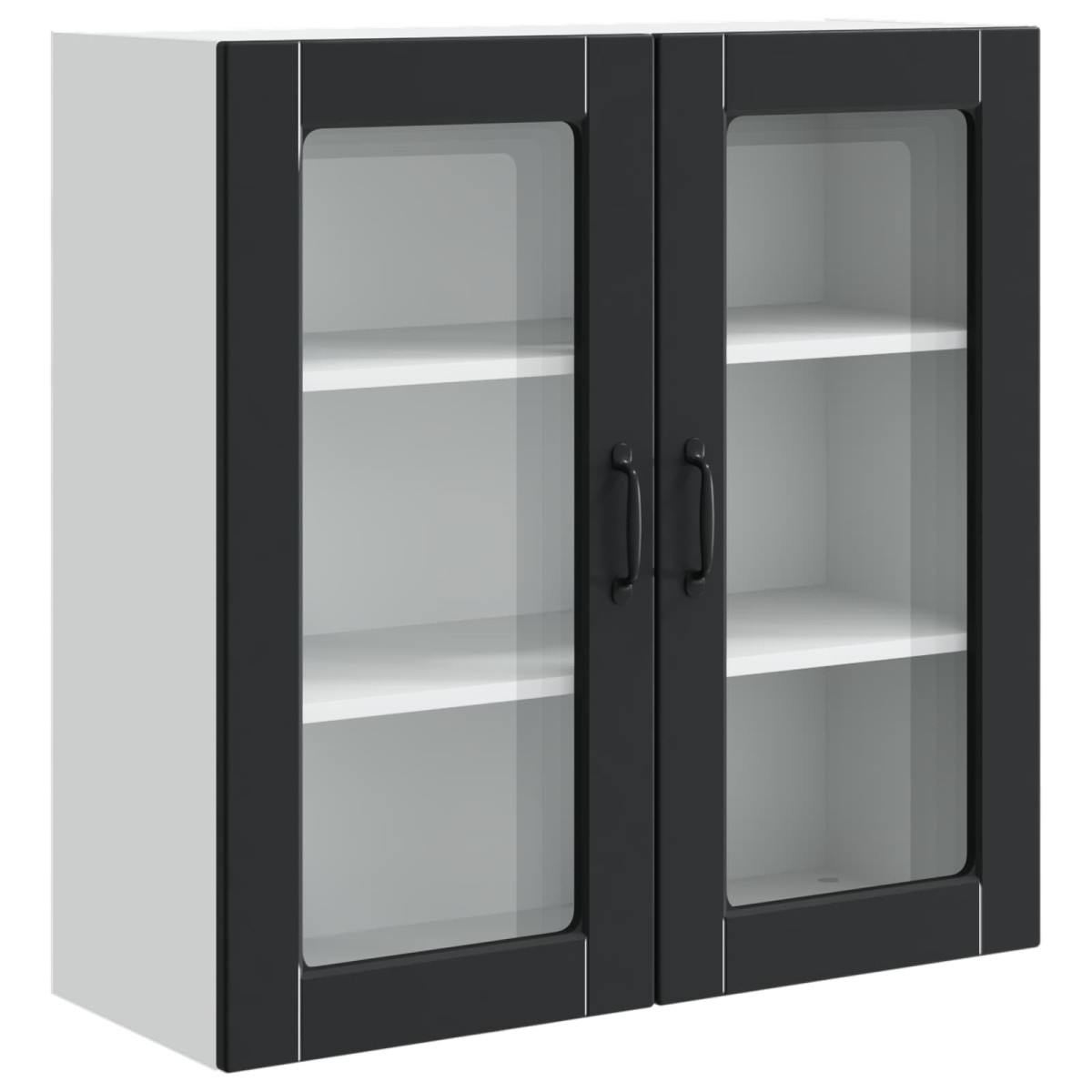 vidaXL Ραφιέρα τοίχου PORTO Μαύρο 80 x 31 x 80 εκ. Επεξεργασμένο Ξύλο