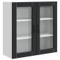 vidaXL Ραφιέρα τοίχου PORTO Μαύρο 80 x 31 x 80 εκ. Επεξεργασμένο Ξύλο