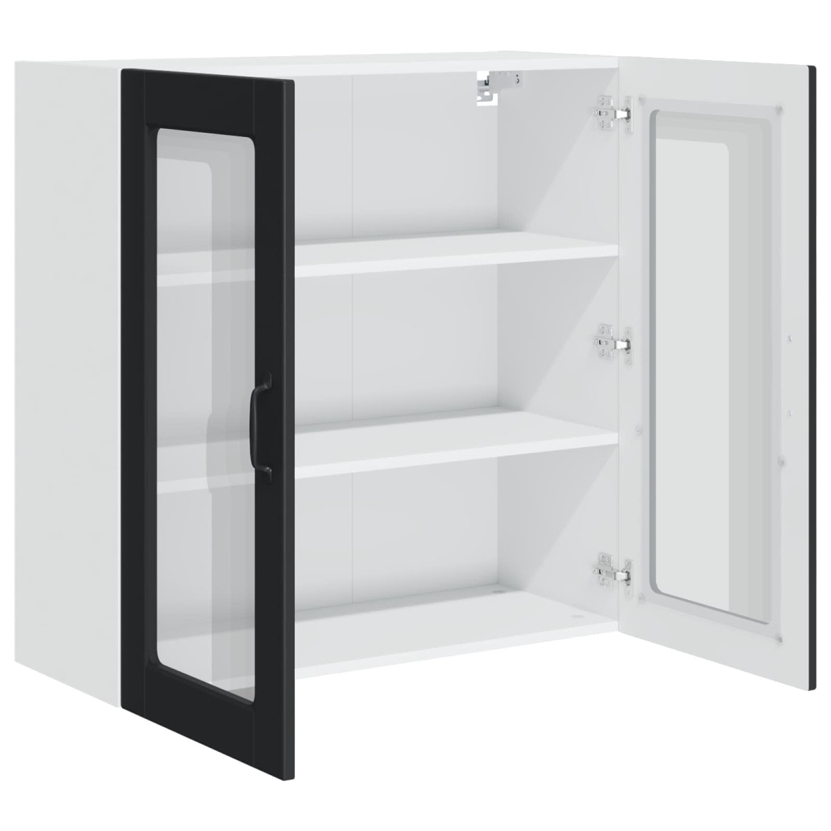 vidaXL Ραφιέρα τοίχου PORTO Μαύρο 80 x 31 x 80 εκ. Επεξεργασμένο Ξύλο