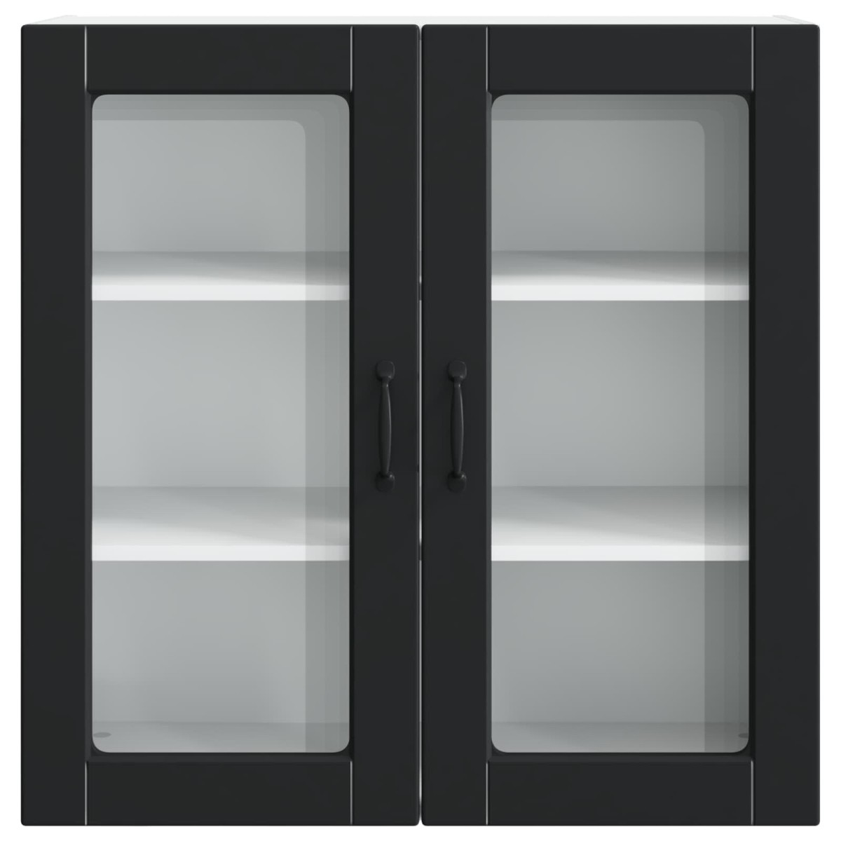 vidaXL Ραφιέρα τοίχου PORTO Μαύρο 80 x 31 x 80 εκ. Επεξεργασμένο Ξύλο