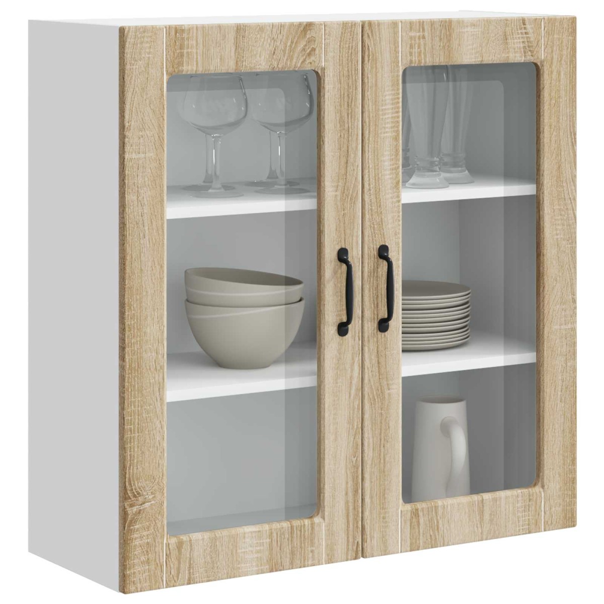 vidaXL Ραφιέρα τοίχου PORTO Δρύς Sonoma 80 x 31 x 80 εκ.