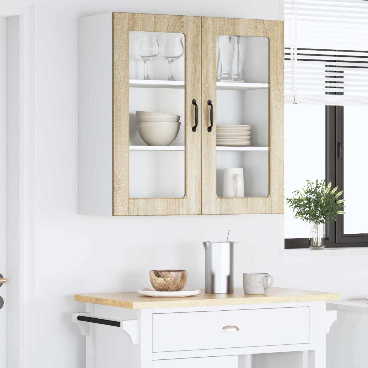 vidaXL Ραφιέρα τοίχου PORTO Δρύς Sonoma 80 x 31 x 80 εκ.