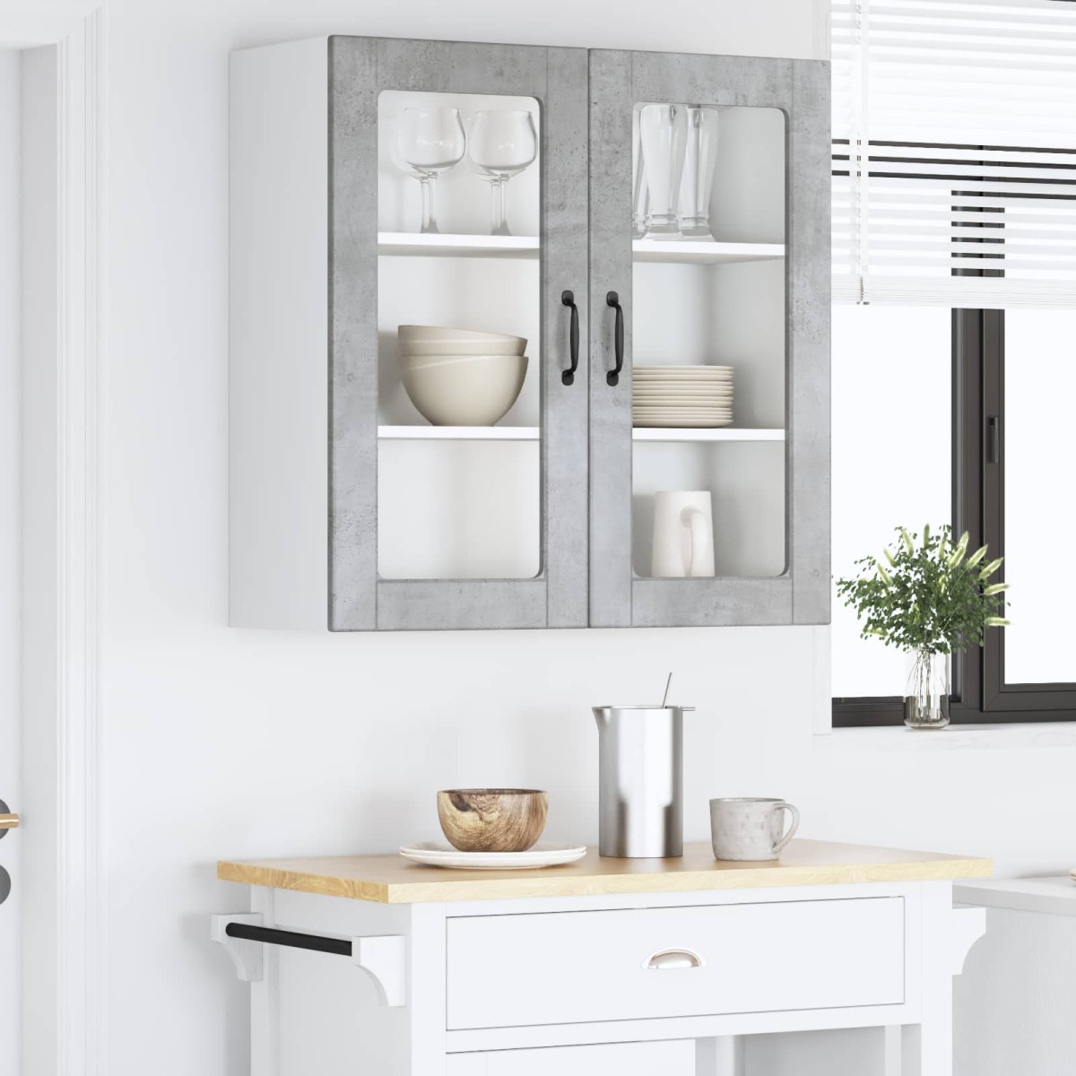 vidaXL Ραφιέρα τοίχου PORTO Σκυρόδεμα Γκρι 80 x 31 x 80 εκ.