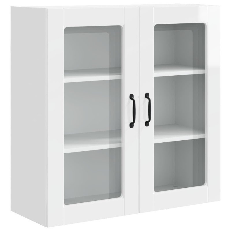 vidaXL Ραφιέρα τοίχου PORTO Υψηλής γυαλάδας λευκό 80 x 31 x 80 εκ.