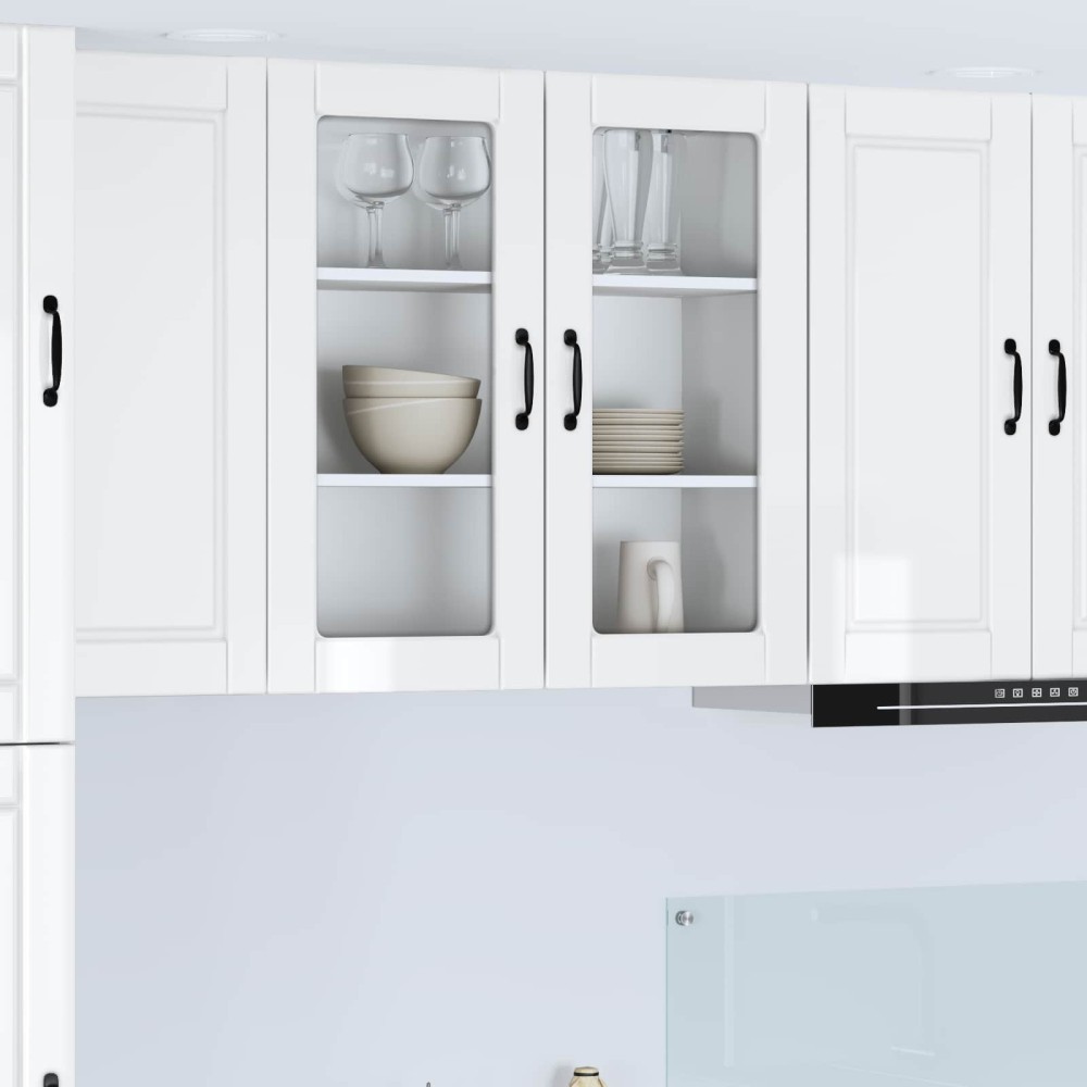 vidaXL Ραφιέρα τοίχου PORTO Υψηλής γυαλάδας λευκό 80 x 31 x 80 εκ.