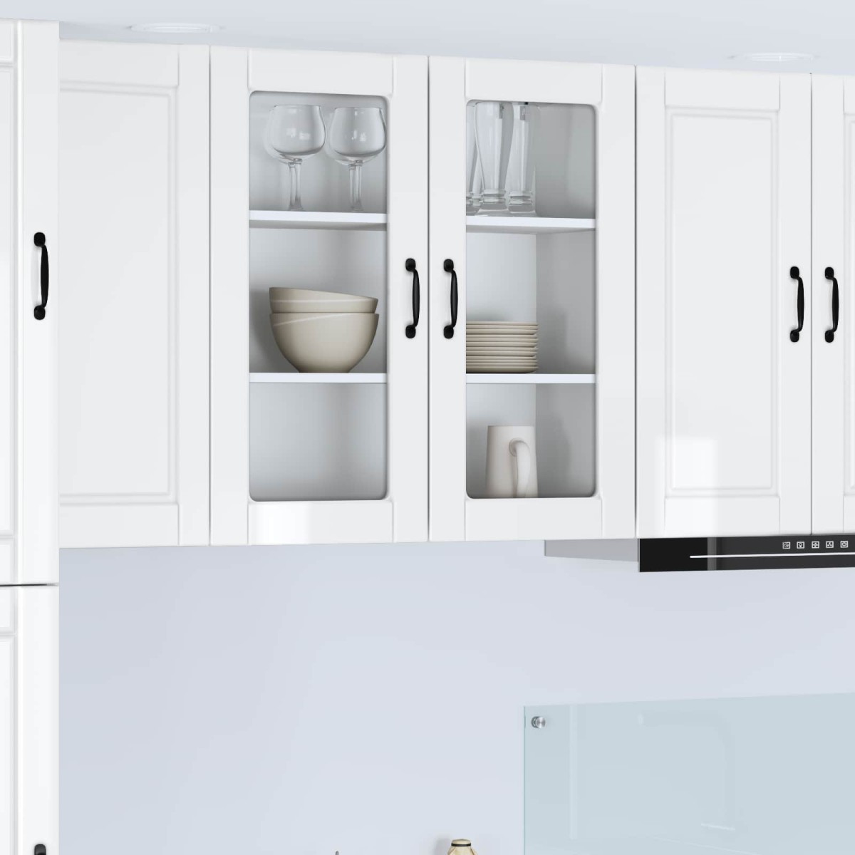 vidaXL Ραφιέρα τοίχου PORTO Υψηλής γυαλάδας λευκό 80 x 31 x 80 εκ.
