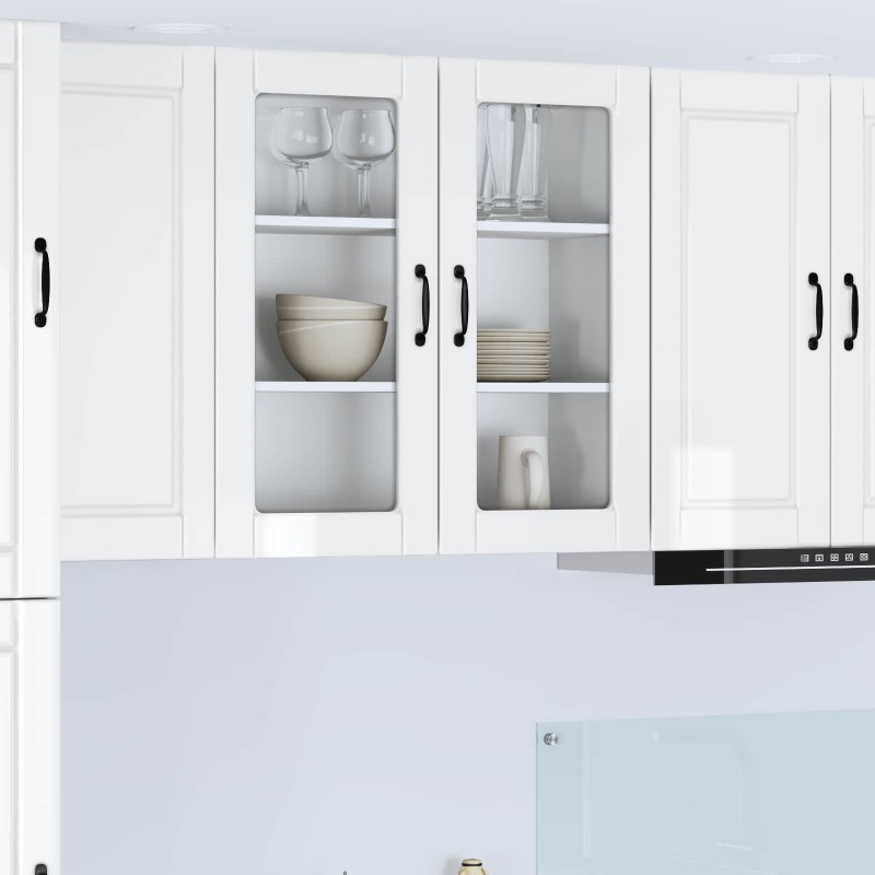 vidaXL Ραφιέρα τοίχου PORTO Υψηλής γυαλάδας λευκό 80 x 31 x 80 εκ.