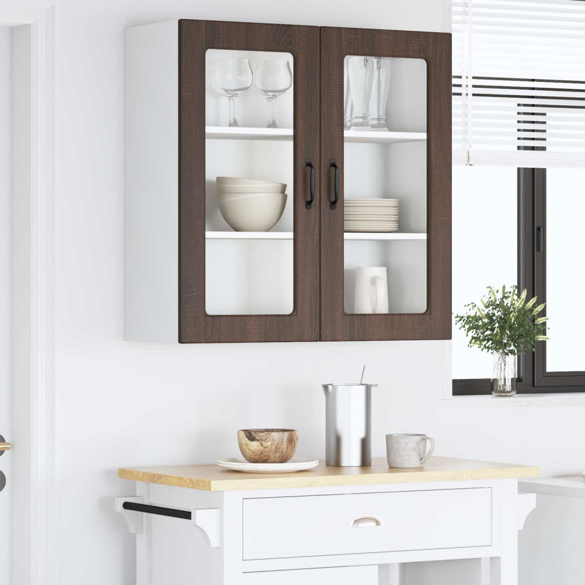 vidaXL Ραφιέρα τοίχου PORTO Καφέ δρυς 80 x 31 x 80 εκ.