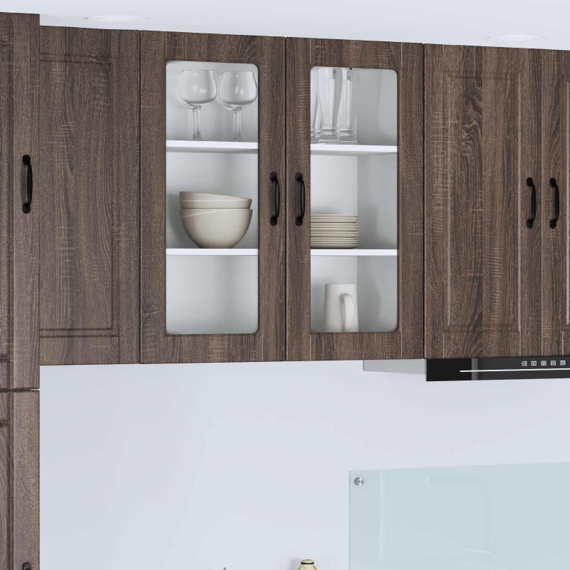 vidaXL Ραφιέρα τοίχου PORTO Καφέ δρυς 80 x 31 x 80 εκ.