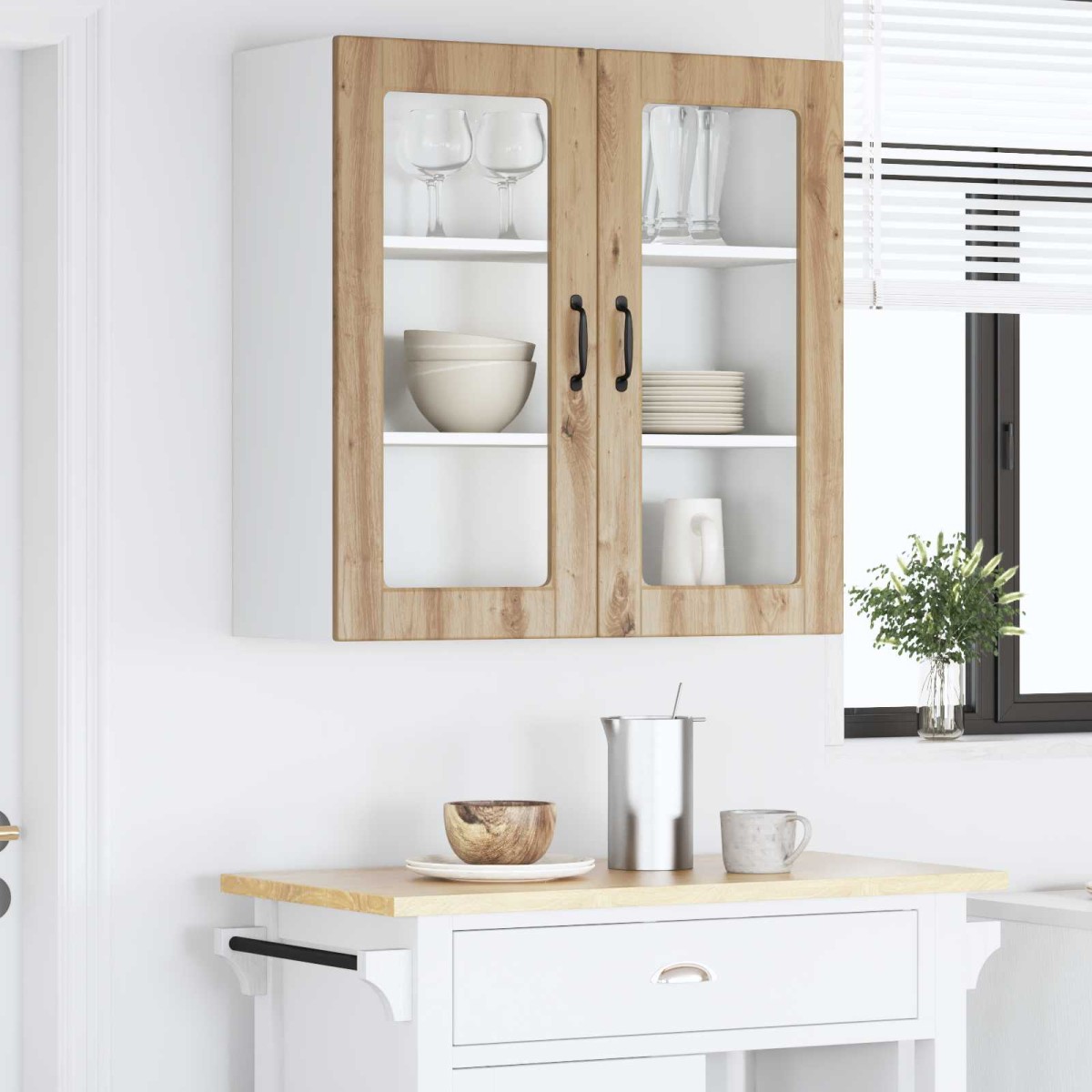 vidaXL Ραφιέρα τοίχου PORTO Artisan Oak 80 x 31 x 80 εκ.