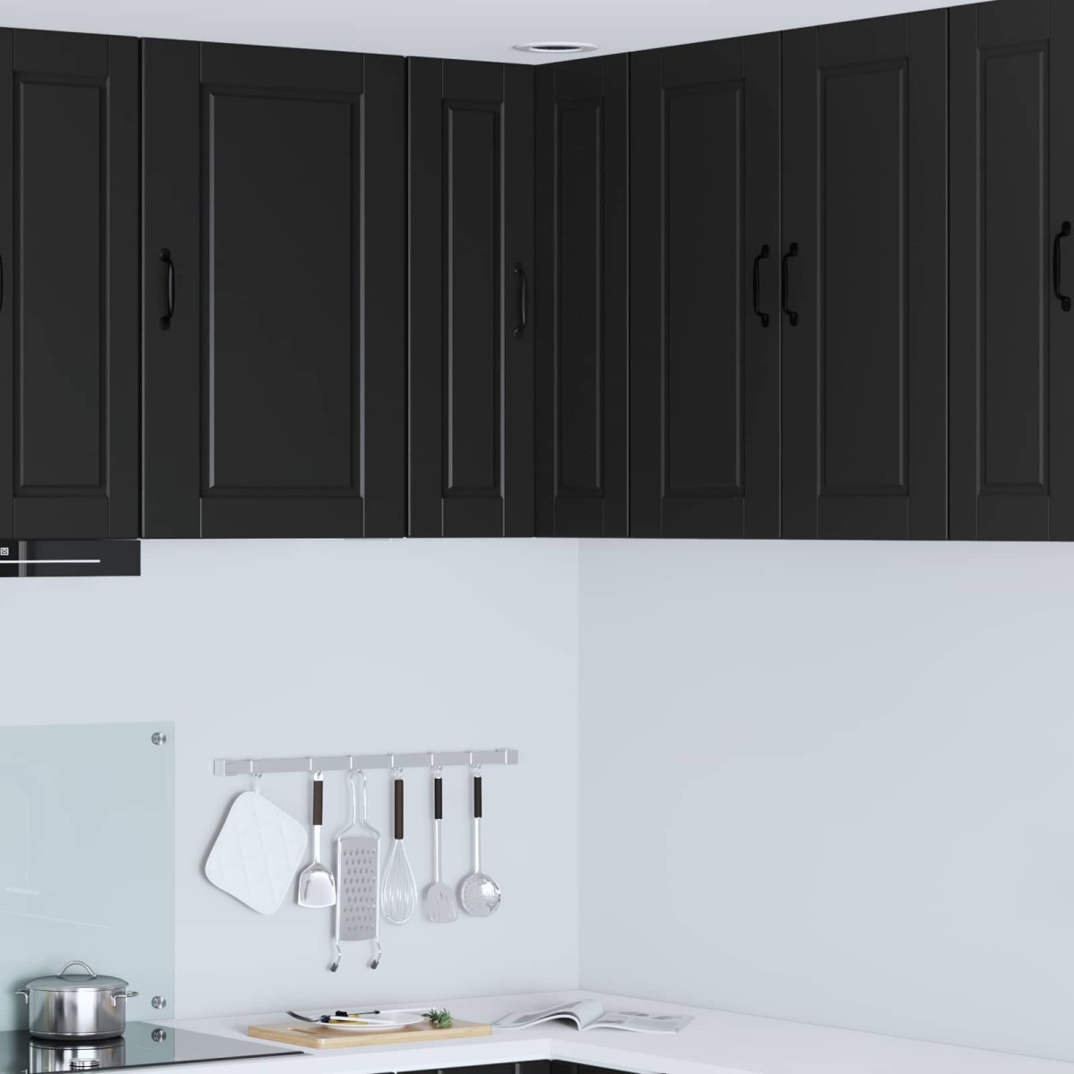 vidaXL Ντουλάπα Γωνίας PORTO Μαύρο 57 x 57 x 80 εκ. Επεξεργασμένο Ξύλο