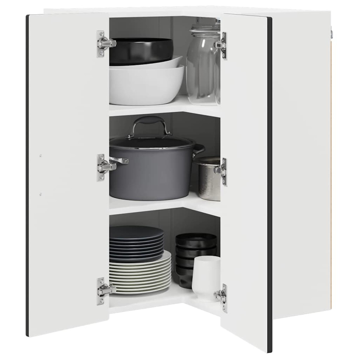 vidaXL Ντουλάπα Γωνίας PORTO Μαύρο 57 x 57 x 80 εκ. Επεξεργασμένο Ξύλο