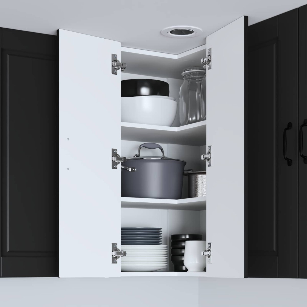 vidaXL Ντουλάπα Γωνίας PORTO Μαύρο 57 x 57 x 80 εκ. Επεξεργασμένο Ξύλο