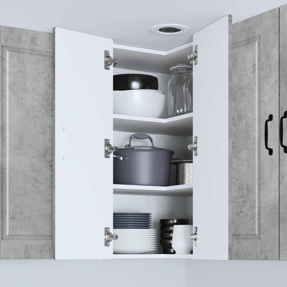 vidaXL Ντουλάπα Γωνίας PORTO Σκυρόδεμα Γκρι 57 x 57 x 80 εκ.