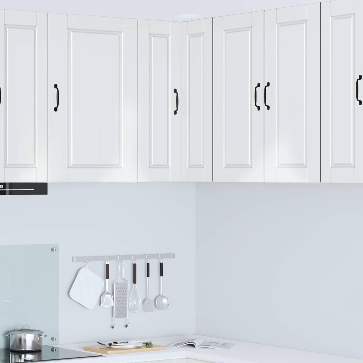vidaXL Ντουλάπα Γωνίας PORTO Υψηλής γυαλάδας λευκό 57 x 57 x 80 εκ.