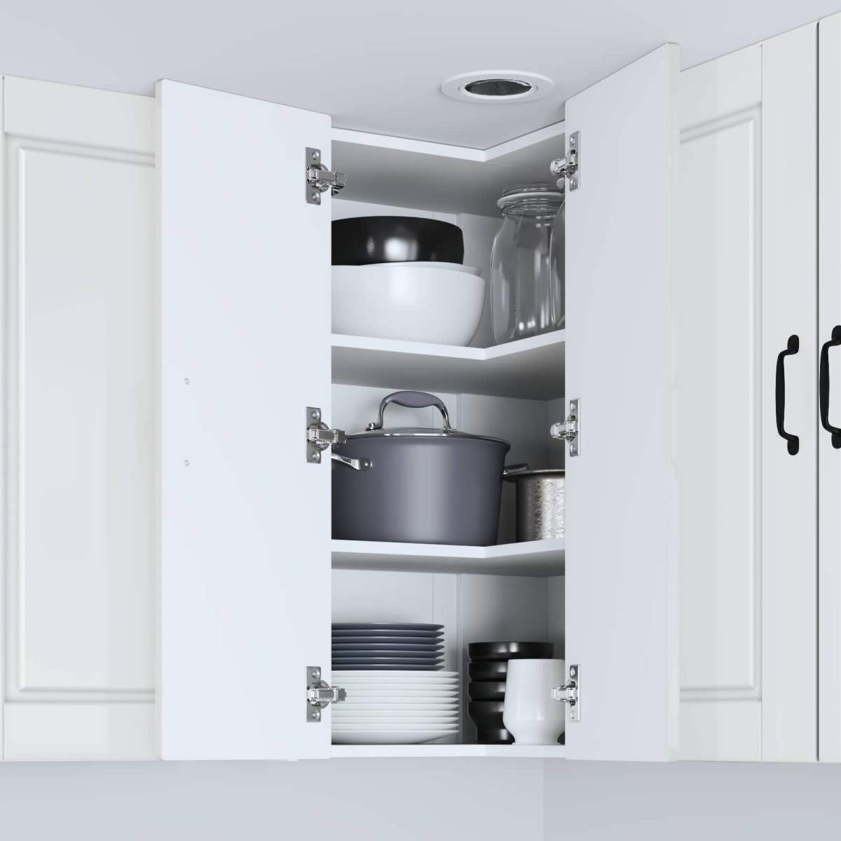 vidaXL Ντουλάπα Γωνίας PORTO Υψηλής γυαλάδας λευκό 57 x 57 x 80 εκ.