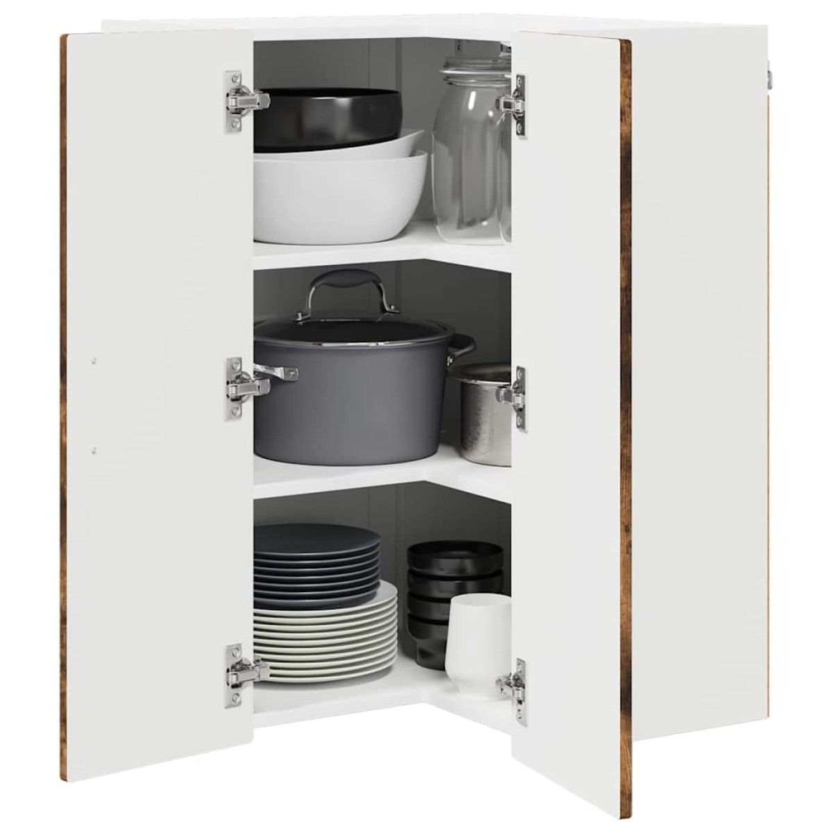 vidaXL Ντουλάπα Γωνίας PORTO Καπνιστό Δρύς 57 x 57 x 80 εκ.