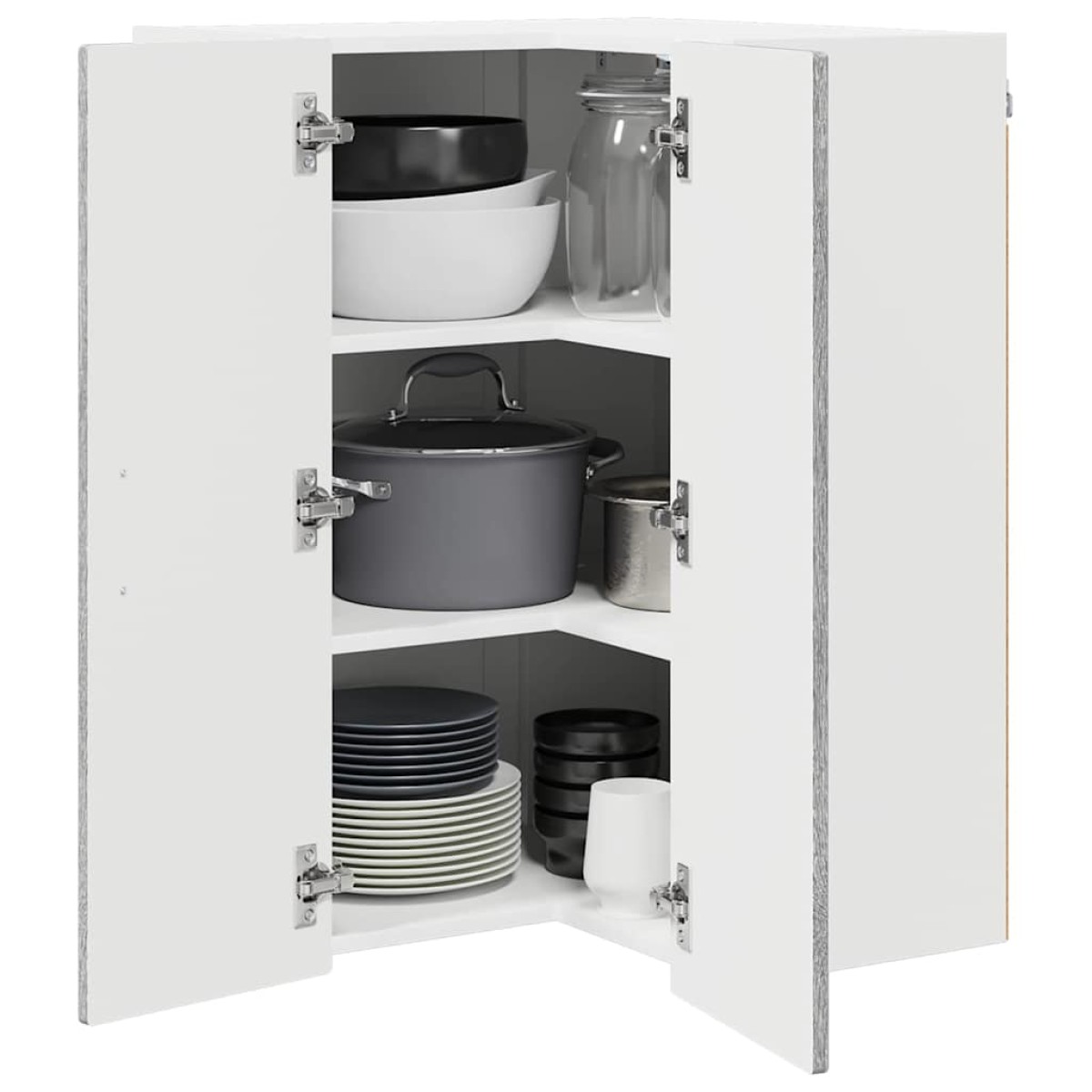 vidaXL Ντουλάπα Γωνίας PORTO Γκρίζο Σονομα 57 x 57 x 80 εκ.
