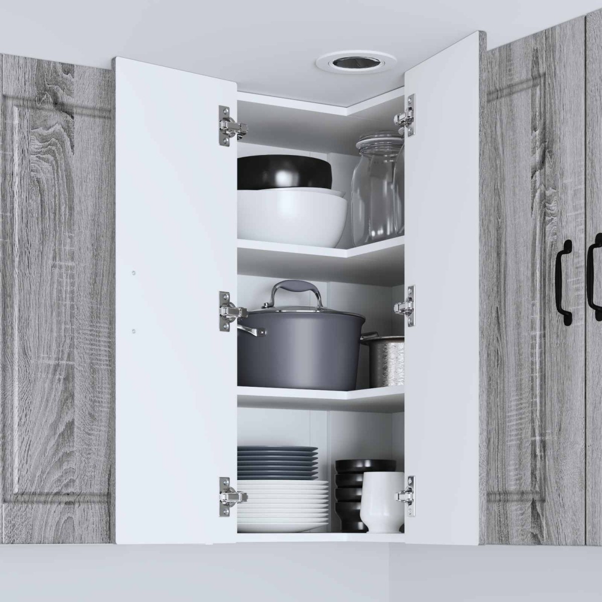 vidaXL Ντουλάπα Γωνίας PORTO Γκρίζο Σονομα 57 x 57 x 80 εκ.