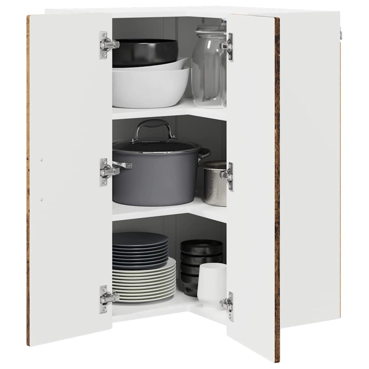 vidaXL Ντουλάπα Γωνίας PORTO Παλιό ξύλο 57 x 57 x 80 εκ.