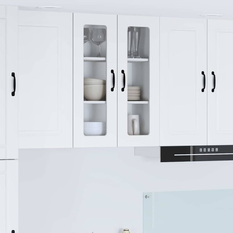 vidaXL Ραφιέρα τοίχου PORTO Λευκό 60 x 31 x 80 εκ. Επεξεργασμένο Ξύλο