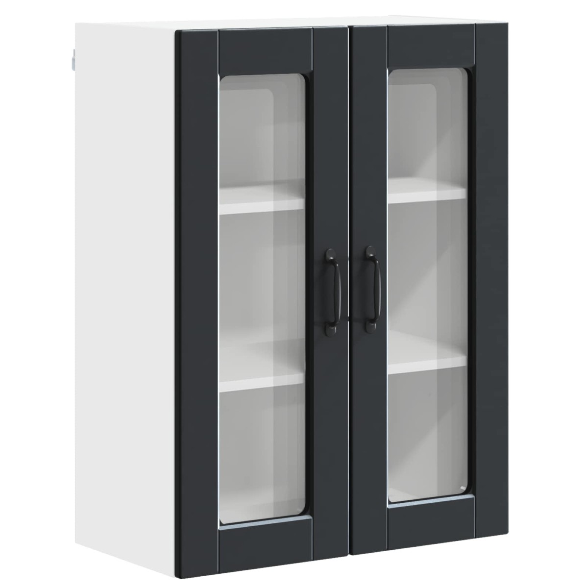 vidaXL Ραφιέρα τοίχου PORTO Μαύρο 60 x 31 x 80 εκ. Επεξεργασμένο Ξύλο