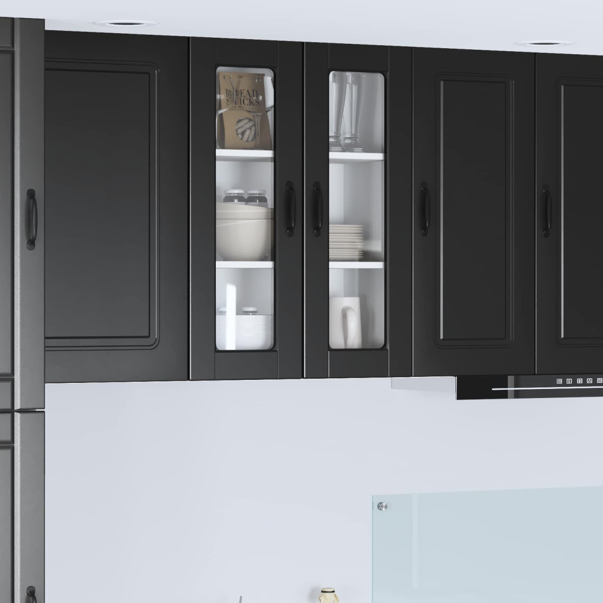 vidaXL Ραφιέρα τοίχου PORTO Μαύρο 60 x 31 x 80 εκ. Επεξεργασμένο Ξύλο
