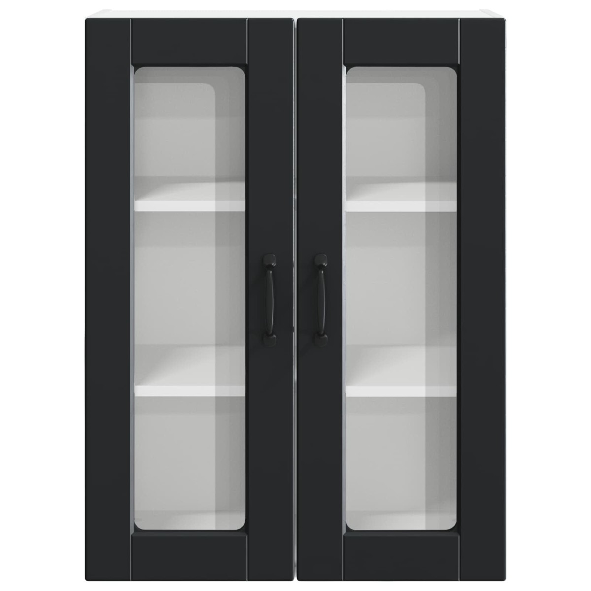 vidaXL Ραφιέρα τοίχου PORTO Μαύρο 60 x 31 x 80 εκ. Επεξεργασμένο Ξύλο