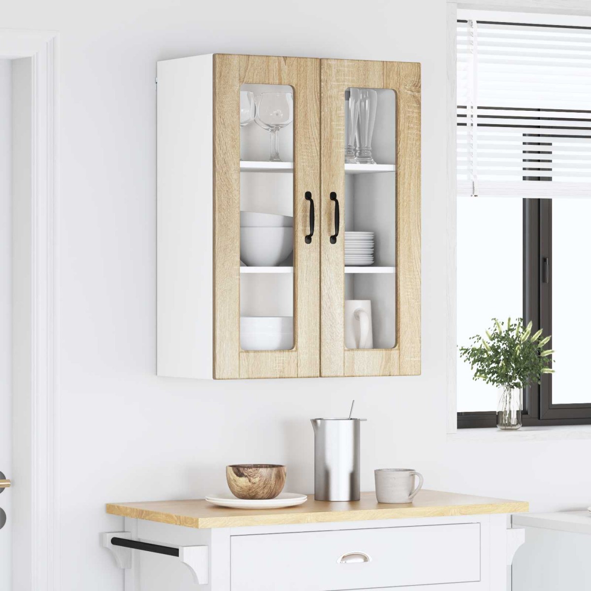 vidaXL Ραφιέρα τοίχου PORTO Δρύς Sonoma 60 x 31 x 80 εκ.