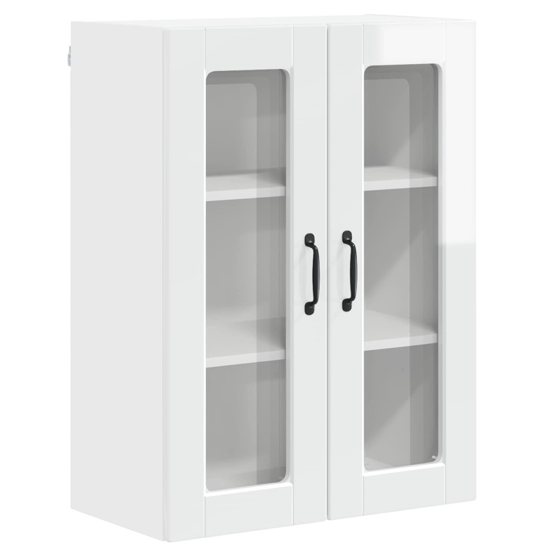 vidaXL Ραφιέρα τοίχου PORTO Υψηλής γυαλάδας λευκό 60 x 31 x 80 εκ.