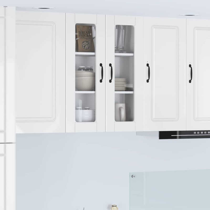 vidaXL Ραφιέρα τοίχου PORTO Υψηλής γυαλάδας λευκό 60 x 31 x 80 εκ.