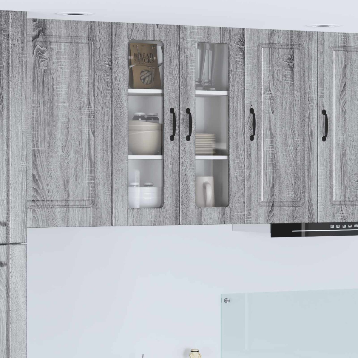 vidaXL Ραφιέρα τοίχου PORTO Γκρίζο Σονομα 60 x 31 x 80 εκ.