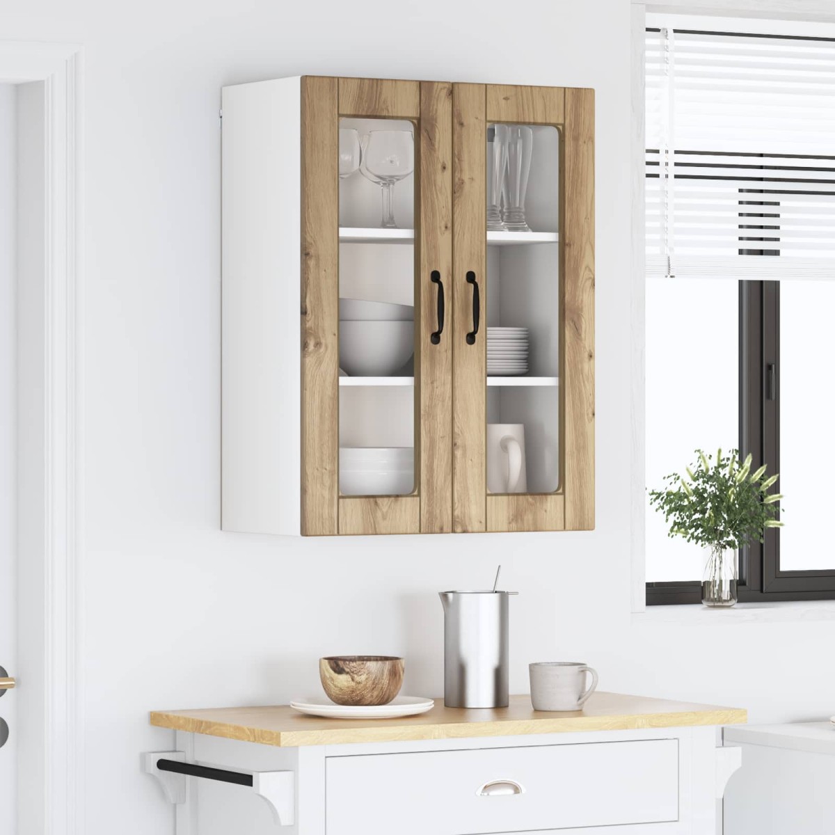 vidaXL Ραφιέρα τοίχου PORTO Artisan Oak 60 x 31 x 80 εκ.