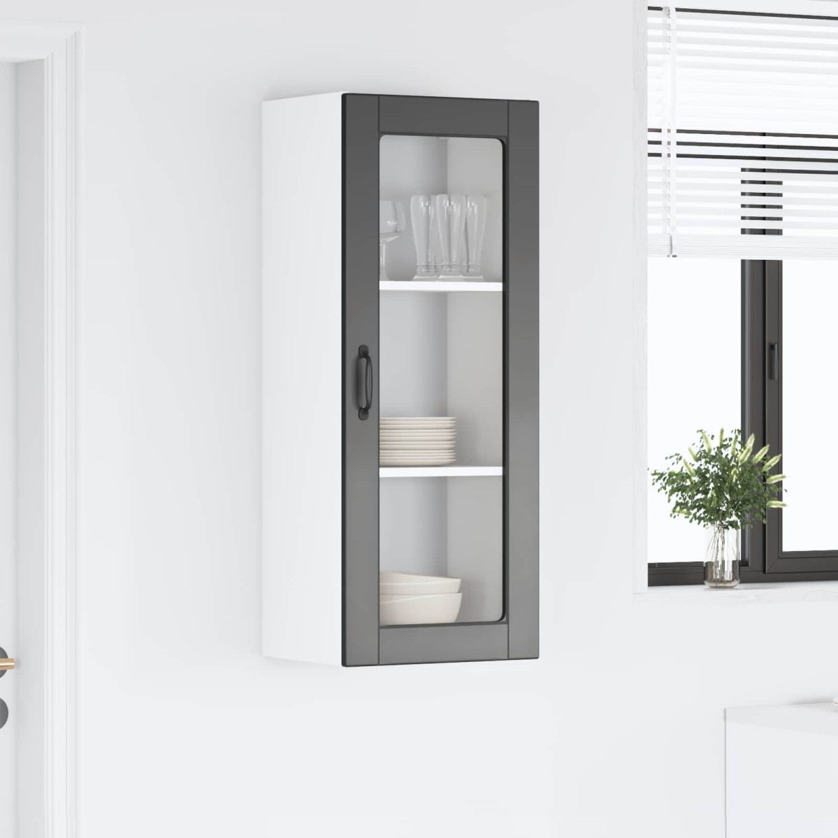 vidaXL Ραφιέρα τοίχου PORTO Μαύρο 40 x 31 x 100 εκ. Επεξεργασμένο Ξύλο